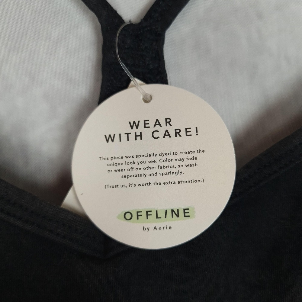 OFFLINE By Aerie Romper Womens XS Black V Neck Strappy Jersey Pockets One Piece - Picture 3 of 16